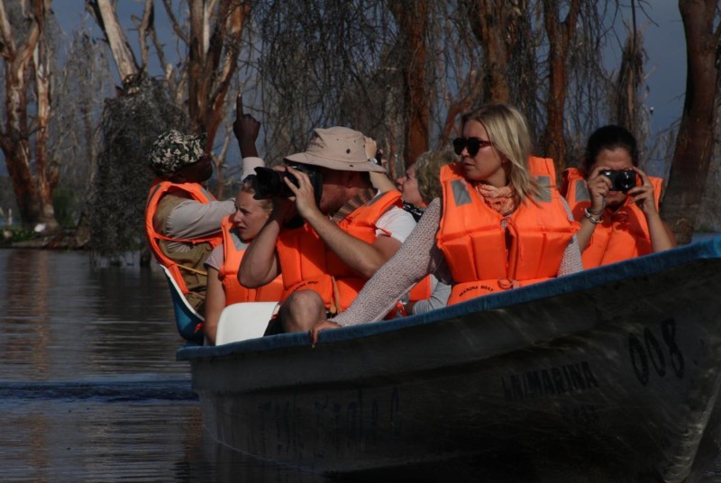 P&aring; flodh&auml;stsafari i Lake Naivasha Sopa Lodge