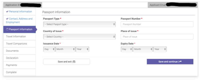 Ans&ouml;kan visum Tanzania steg 5 &ndash; fyll i passuppgifter
