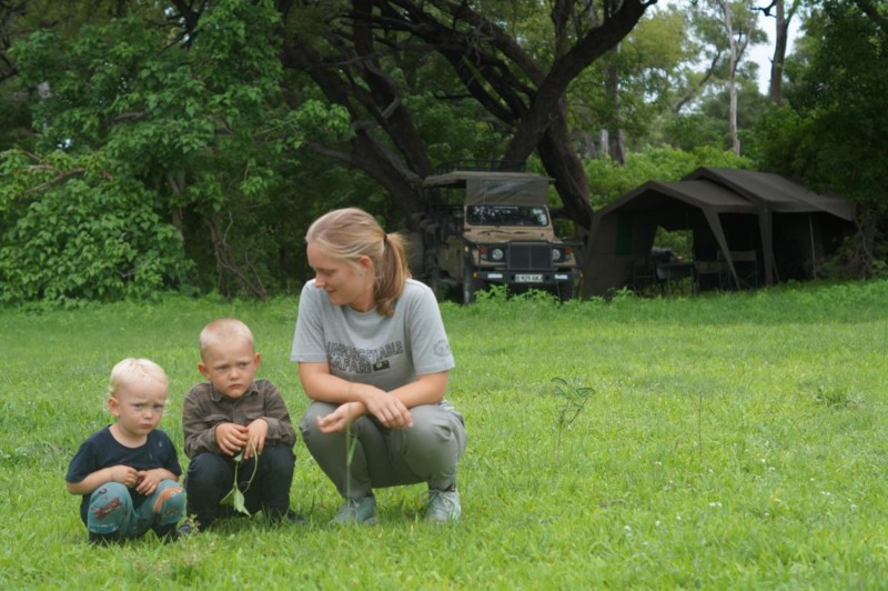 Familjen i Okavangodeltat